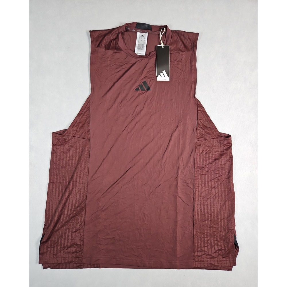 Adidas Mens Maroon ClimaCool Sleeveless Training Tank Top Size XL NWT